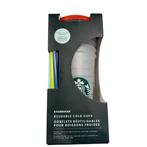 Starbucks Reusable Cold Cups Color Changing Confetti pack of 5